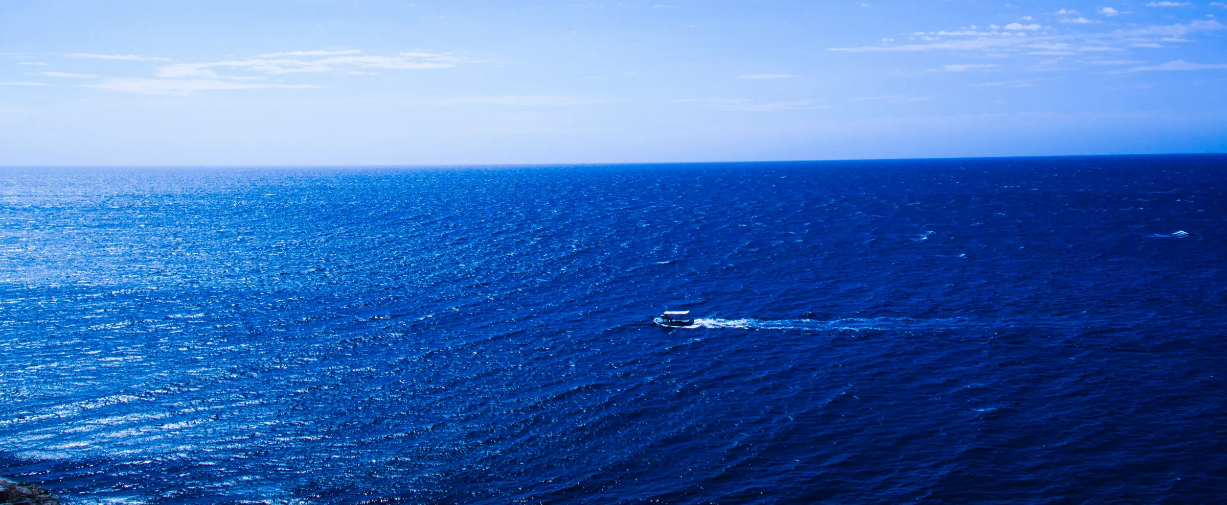 Mediterranean Sea with lone boat